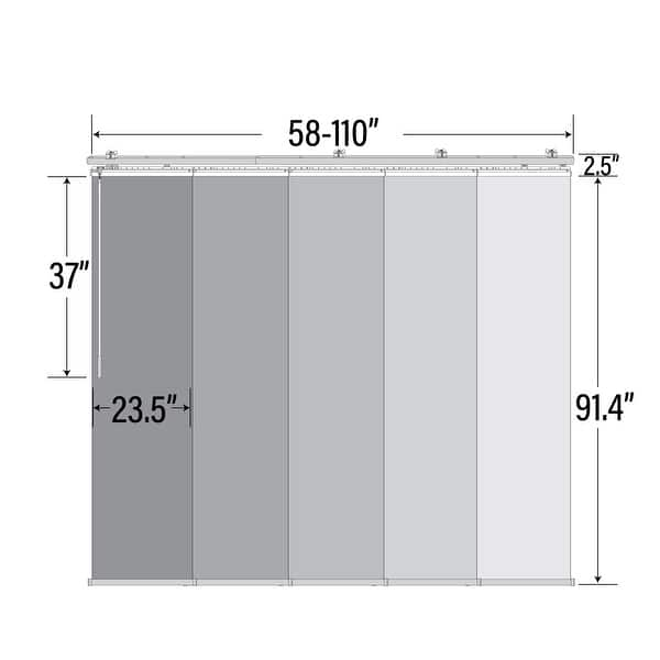 InStyleDesign 5-Panel Single Rail Panel Track Extendable 58