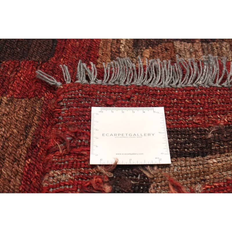 ECARPETGALLERY Flat-Weave Natural Red Wool Tapestry Kilim - 5'3 x 6'6