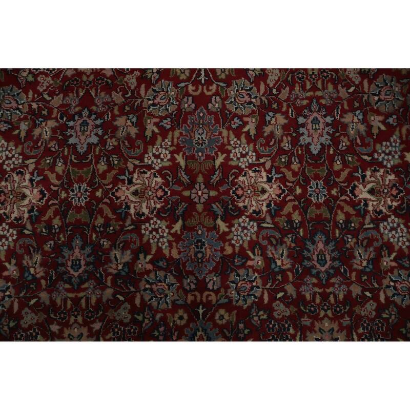Hand Knotted Oriental 100% Wool Carpet Traditional Floral Red Sarouk Area Rug - 13' 1'' X 8' 10''