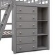 preview thumbnail 42 of 42, Contemporary Wooden Twin Over Full Bunk Bed With Six Drawers And Flexible Shelves, Bottom Bed With Wheels, Space-saving, White