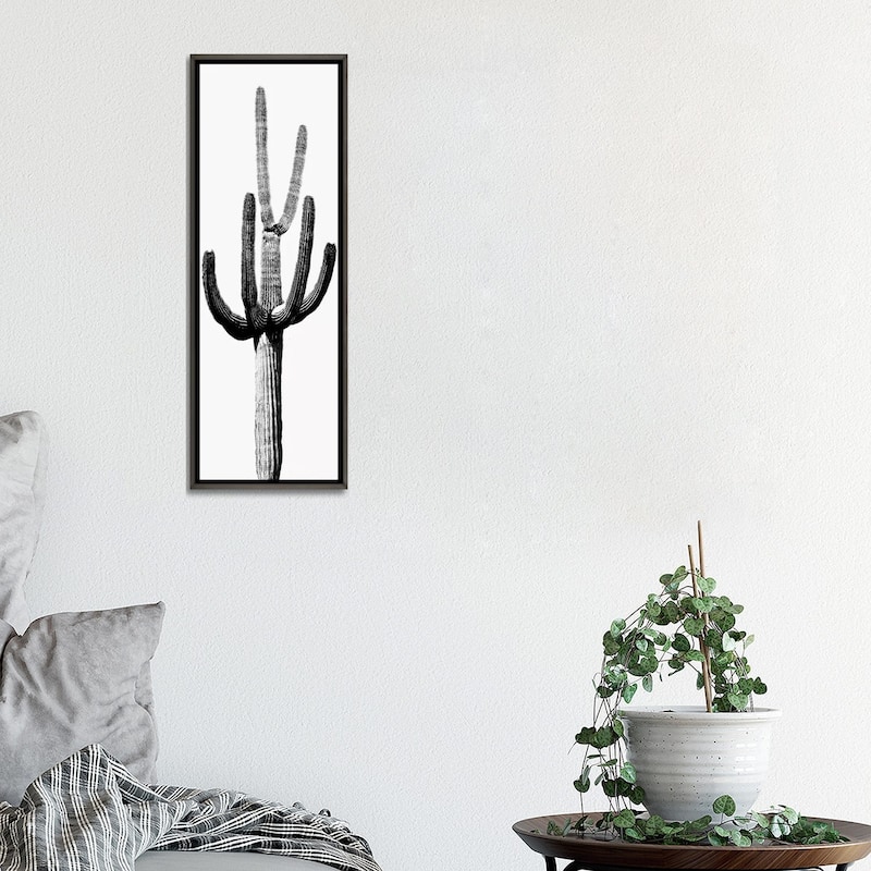 iCanvas "Black & White Saguaro Cactus III" by Mia Jensen Framed