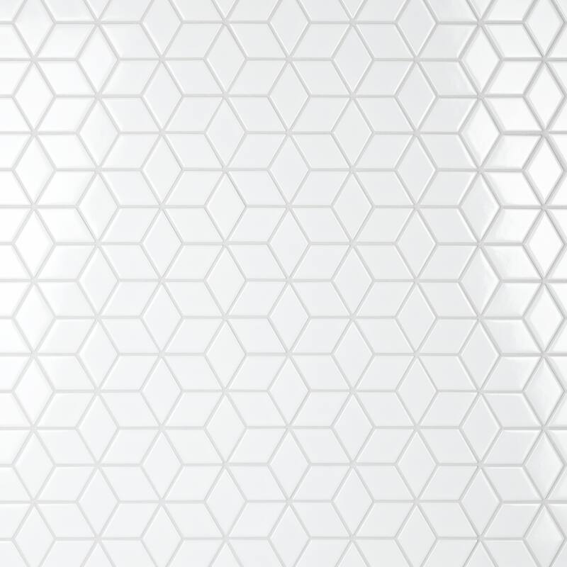 Merola Tile Metro Rhombus Glossy White 10-1/2" x 12-1/8" Porcelain Floor and Wall Tile