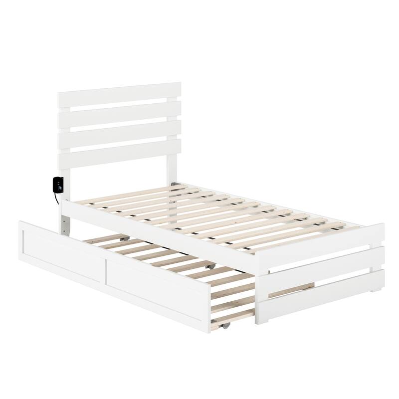 Oxford Bed with Footboard and USB Turbo Charger with Twin Trundle