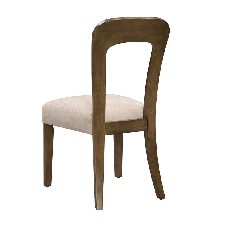 Modern 2 Piece Wooden Fabric Dining Chair with Backrest, Cushion，Anti Scratch Pad for Dining Room Kitchen Living Room Bedroom