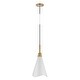 preview thumbnail 3 of 4, Tango 1 Light Small Pendant Matte White with Burnished Brass