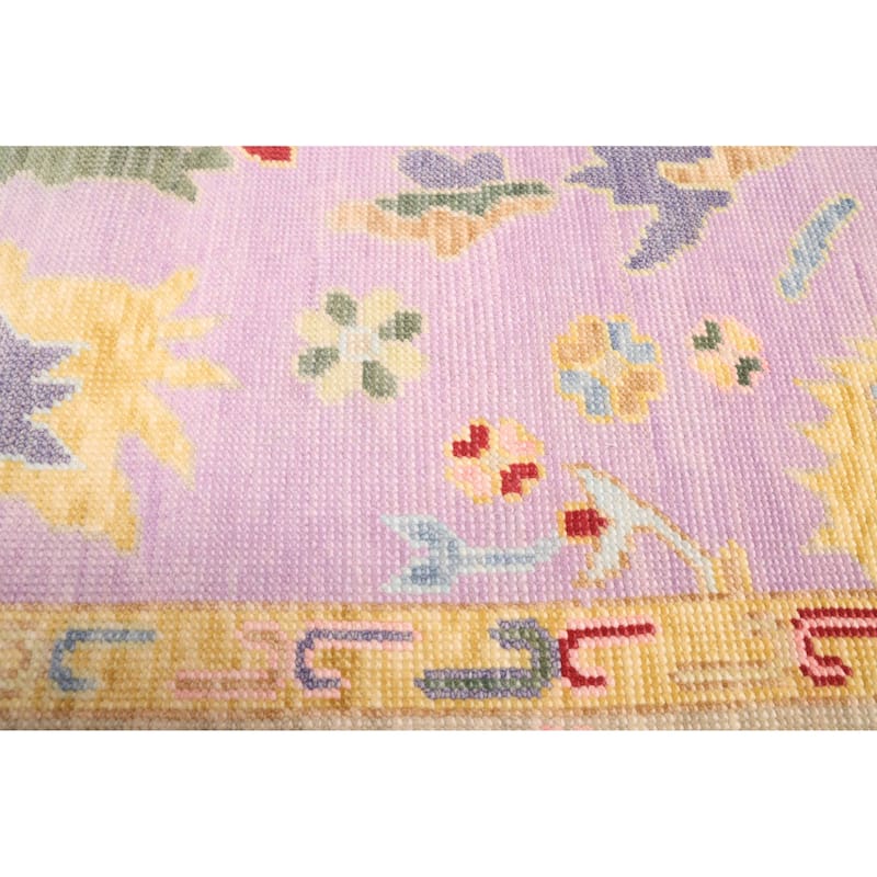 ECARPETGALLERY Hand-knotted Modern Oushak Violet Wool Rug - 8'0 x 10'0