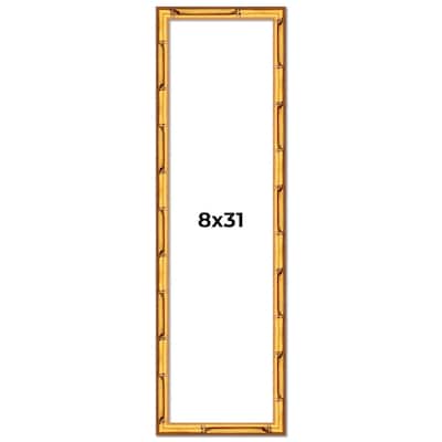 8x31 Frame Gold Bamboo Picture Frame Modern Photo Frame Includes UV Acrylic Shatter Guard Front Acid Free Foam Backing Board
