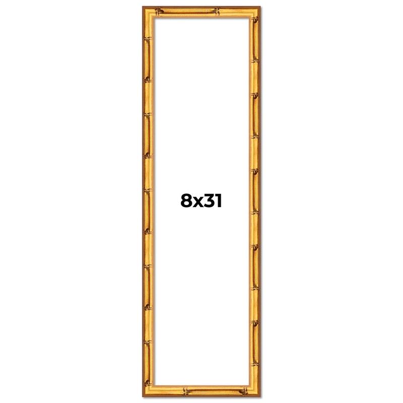 8x31 Frame Gold Bamboo Solid Wood Picture Frame | 1 Inch Moulding
