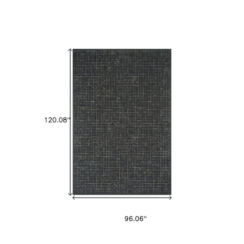 HomeRoots Striped Modern, Contemporary Rectangle Area Rug - 8' X 10'