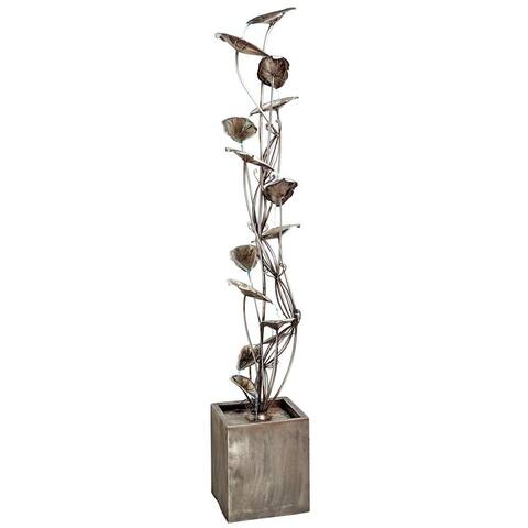 Design Toscano Wandering Leaf Cascading Metal Tower Fountain