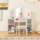 preview thumbnail 4 of 16, Gymax Kids Vanity 2 in 1 Princess Makeup Desk & Chair Set Safe