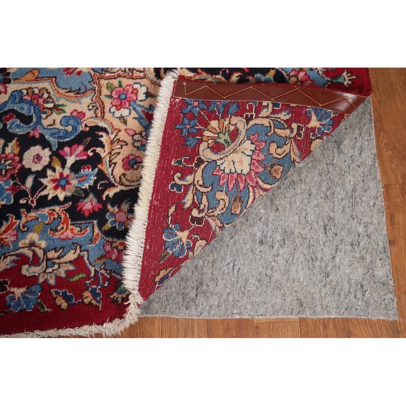 Hand Knotted Oriental 100% Wool Carpet Traditional Floral Red Kerman Area Rug - 16' 0'' X 9' 10''