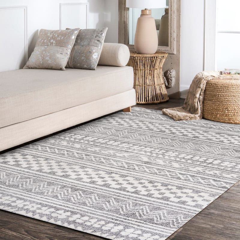 JONATHAN Y Idris Tribal Geometric Stripe Area Rug