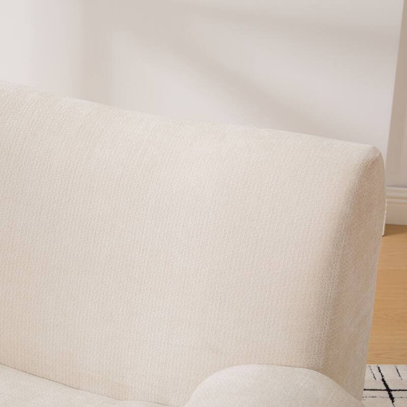 42" W Modern Oversized Accent Chair, Boneless Single Couch, Chenille Armchair Comfy Reading Lounge Chair with Deep Seats