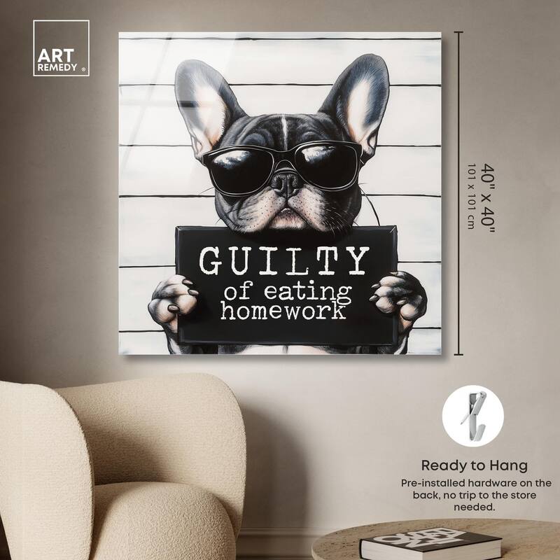 Guilty of Eating Homework Acrylic by Art Remedy, Ready to Hang
