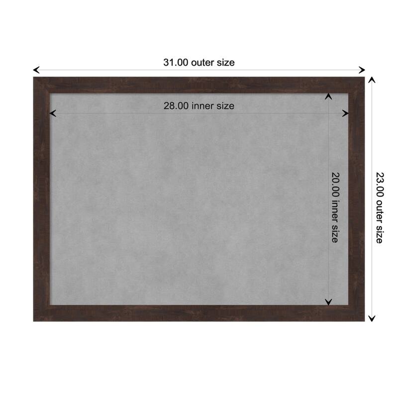 Amanti Art Fresco Dark Walnut Framed Magnetic Board - Board Size 28x20