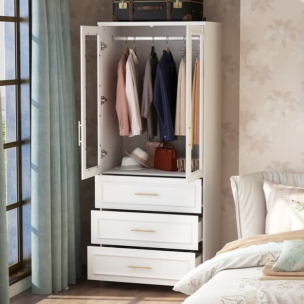Combo Armoire Wardrobe Storage Cloest Modular Cabinet Dresser Lacquer - Bed Bath & Beyond - 37778709 Combo Armoire Wardrobe Storage Cloest Modular Cabinet Dresser Lacquer - Bed Bath & Beyond - 37778709