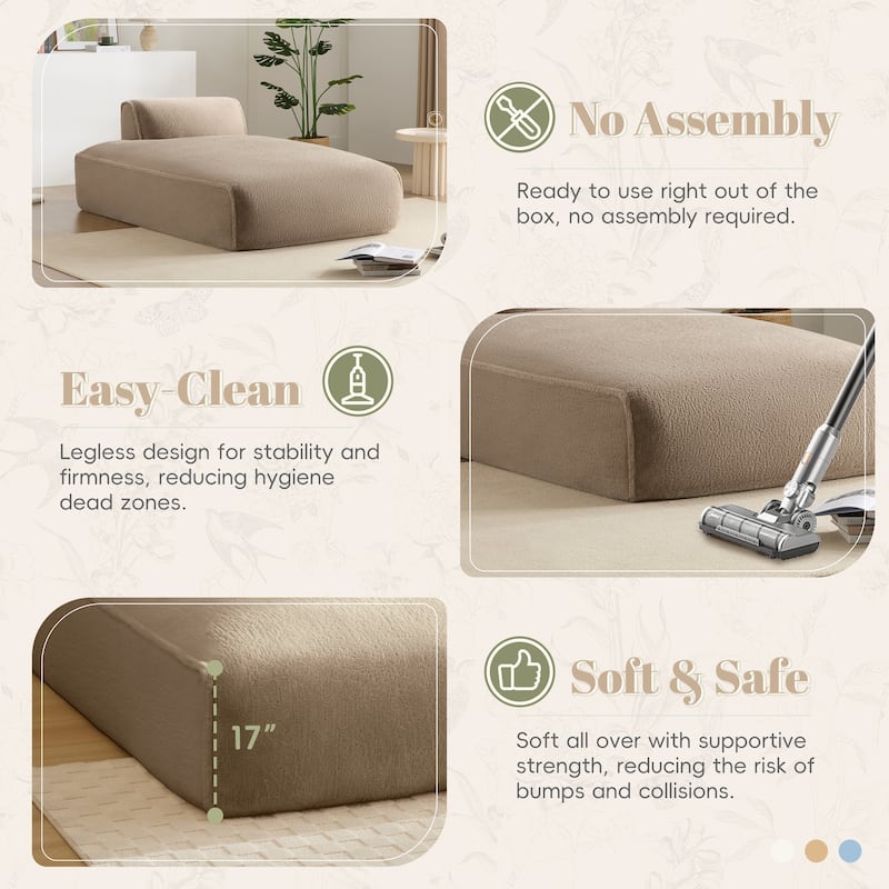 Foam-Filled Modular Sofa Bed - No Assembly Required