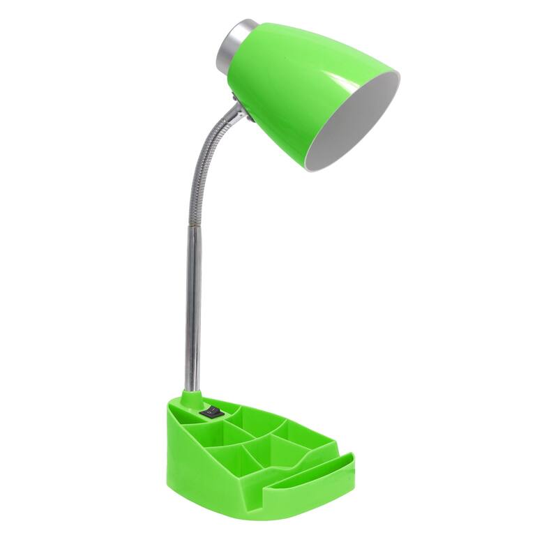 18.5 in. Chrome Finish Table Lamp with Green Shade, Desk Lamp for Writing and Computer Desks