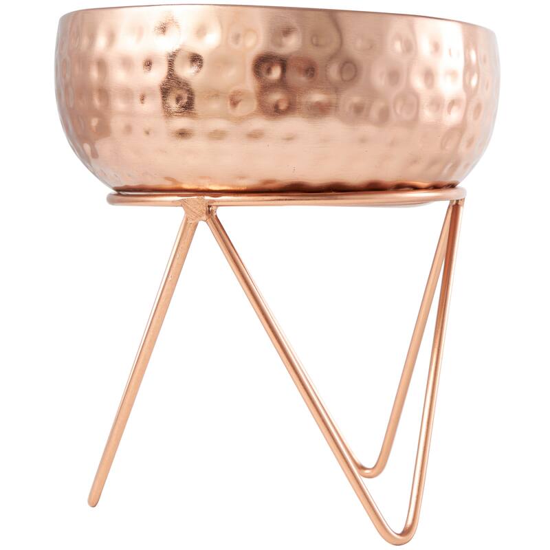 Copper Metal Vanilla Marshmallow Scented Tall Hammered Wick Candle with White Wax