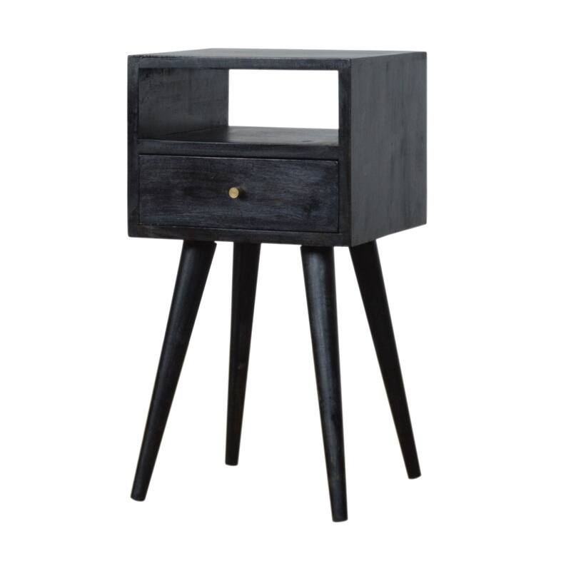Artisan Furniture Solid Wood Mini Ash Black Nightstand