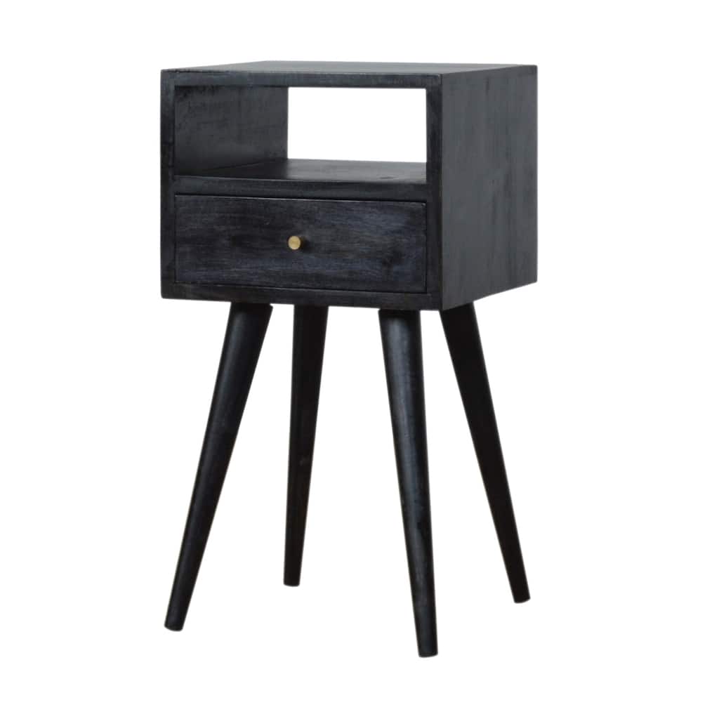 Artisan Furniture Solid Wood Mini Ash Black Nightstand