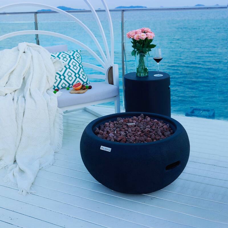Modeno York Outdoor Fire Pit Table 27" Round Patio Heater - Propane