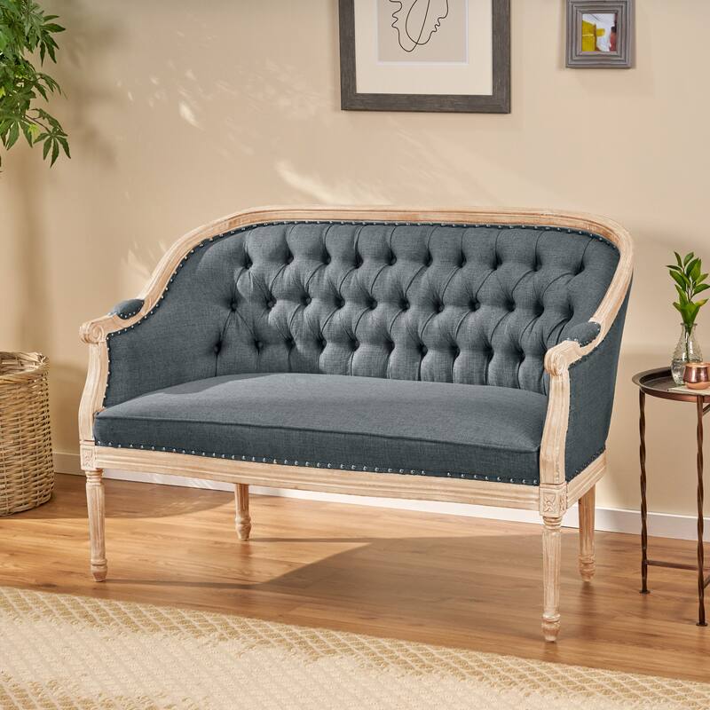 Loveseat Sofa Couch Accent Sofa Couch with Scrolled Armrests