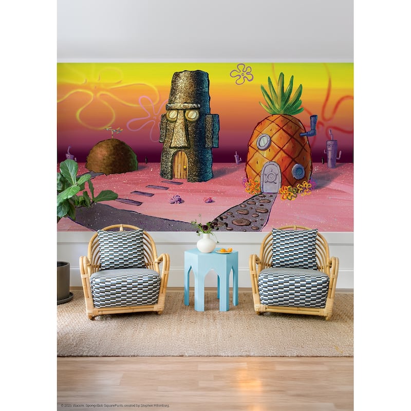 RoomMates SpongeBob SquarePants Sunset Pink Peel and Stick Mural