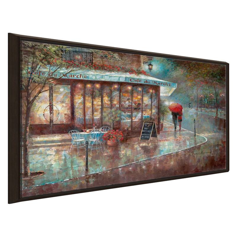 "Cafe Du Marche" by Ruane Manning Print on Floating Canvas