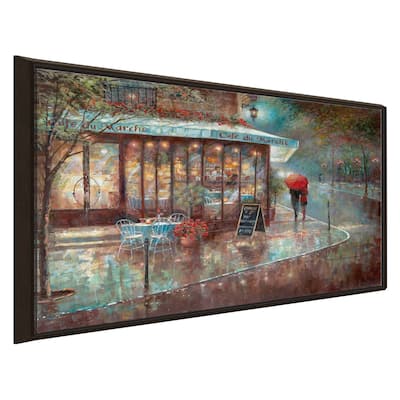 "Cafe Du Marche" by Ruane Manning Print on Floating Canvas