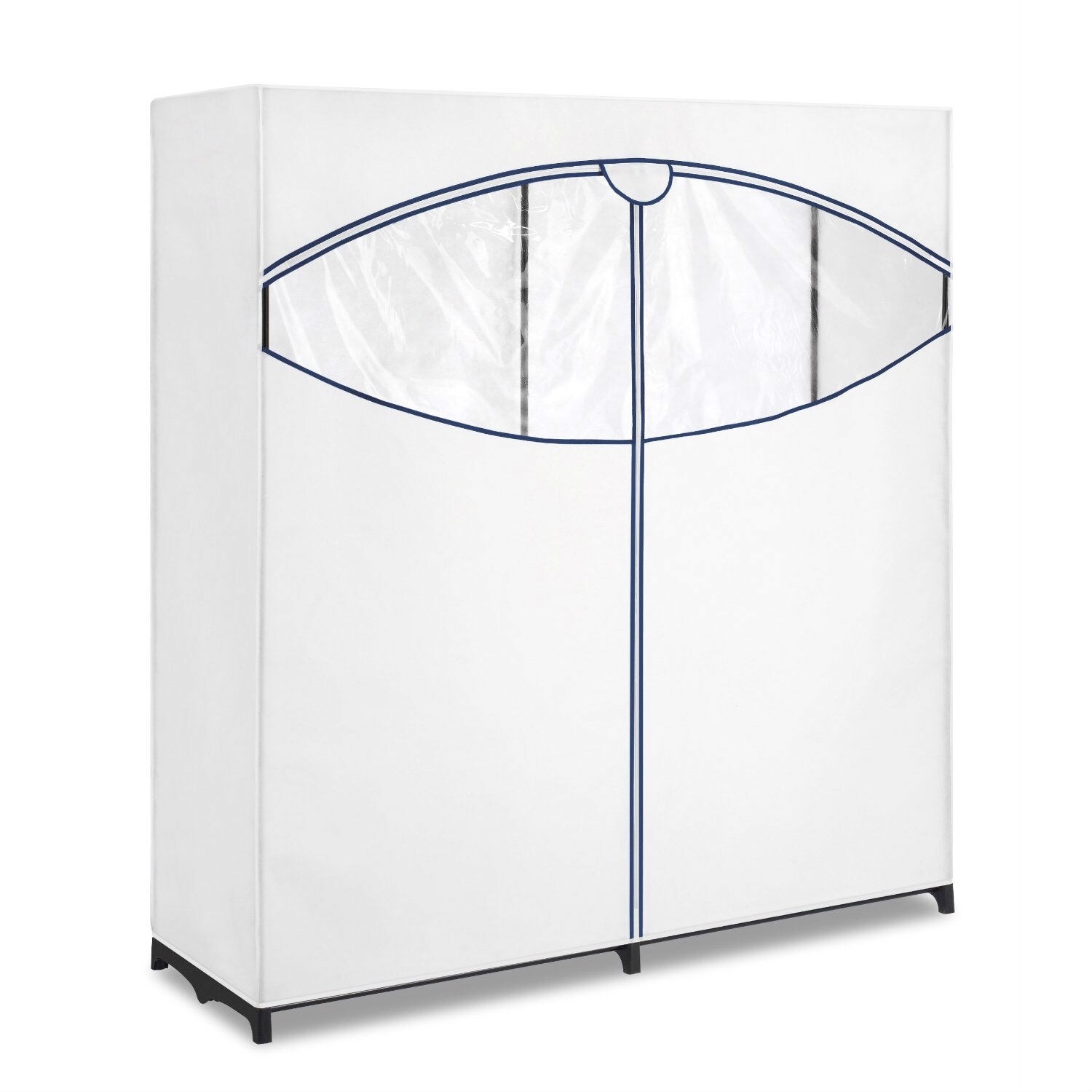 Shop 60 Inch Wide Zippered Clothes Closet Wardrobe In White Free