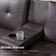 preview thumbnail 37 of 73, Modern Convertible Sleeper Sofa, Faux Leather Foldable Recliner Couch with 2 Cup Holders, Upholstered Futon Sofa Bed