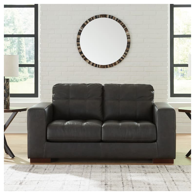 Signature Design by Ashley Luigi Thunder Loveseat - 70"W x 41"D x 35"H - Thunder