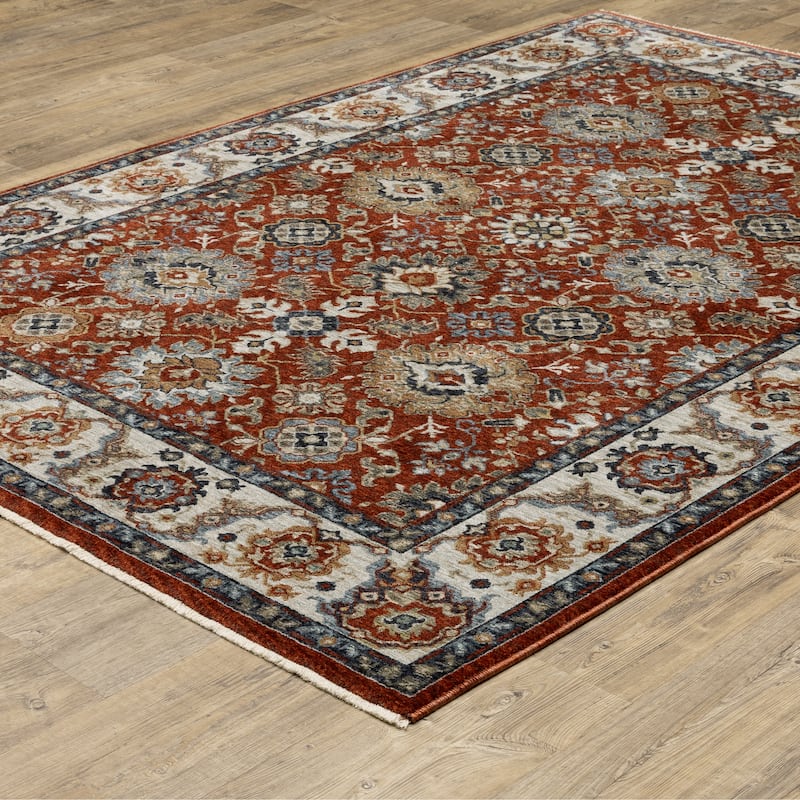 Style Haven Amelie Vintage Medallions Red/ Ivory Indoor Area Rug