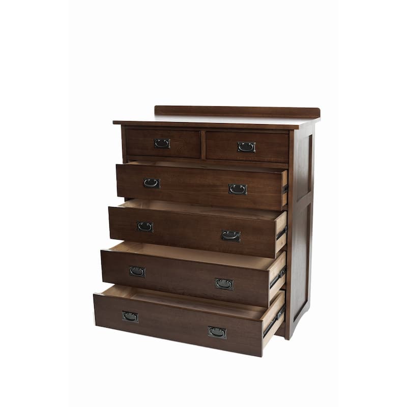 Mission Quarter Sawn Oak 6 Drawer Dresser - Walnut