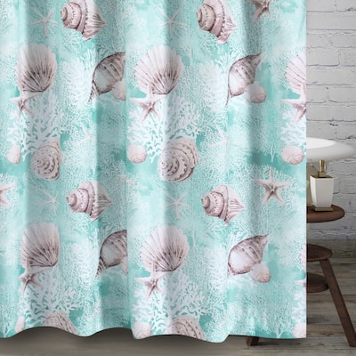 Barefoot Bungalow Ocean Turquoise Shower Curtain