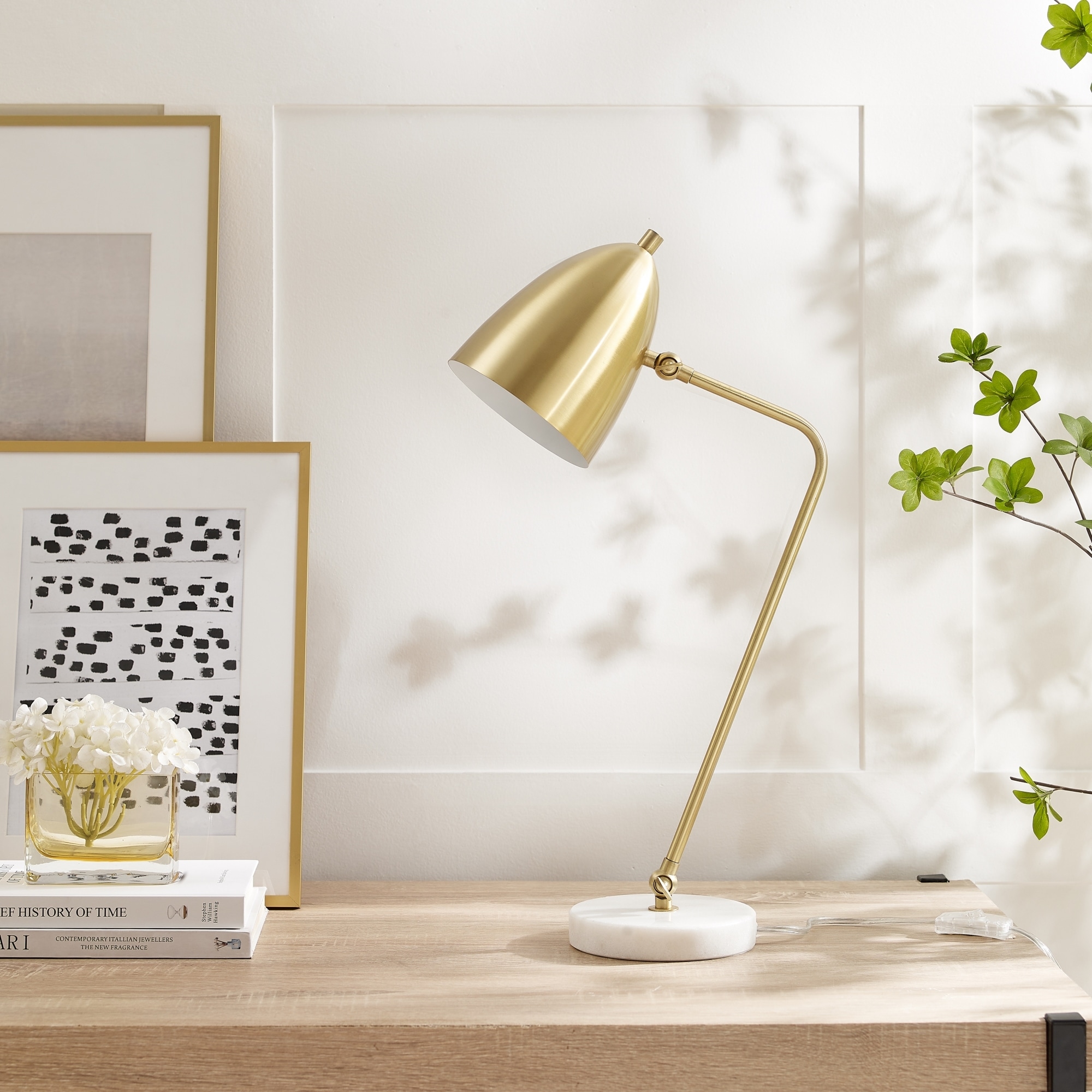 Marble gold table sales lamp