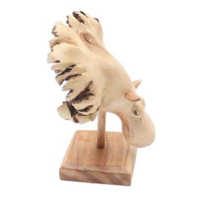Novica Handmade Little Hippo Wood Statuette