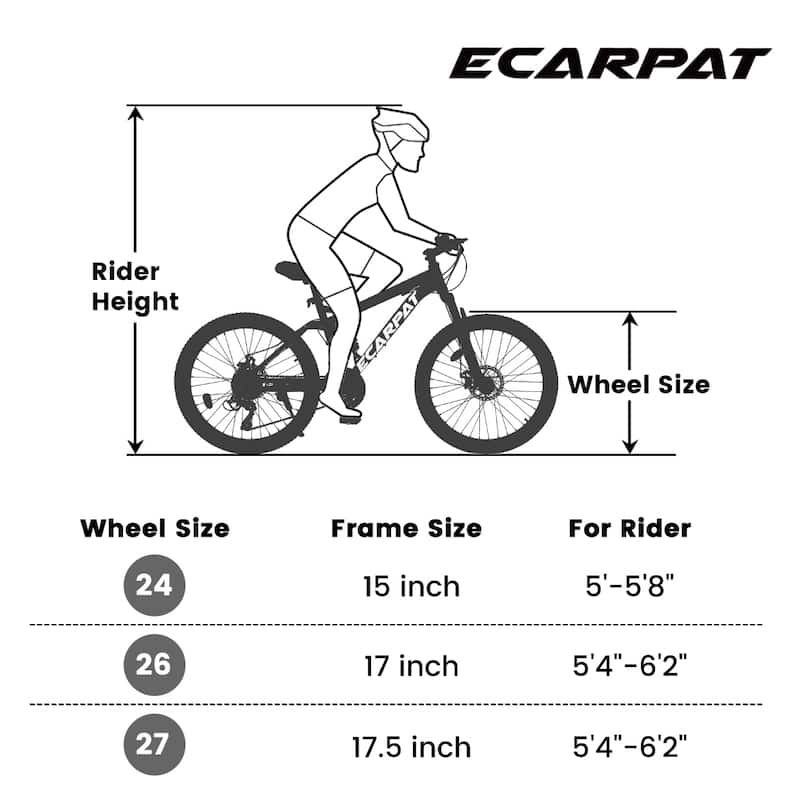 24 in. Steel Mountain Bike 21-Speed Front Fork Rear Shock Absorber