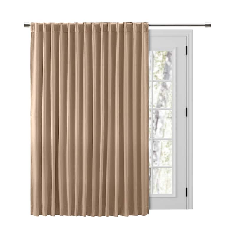 Chevron Recycled Cotton Double Wide Patio Rod Pocket W Back Tab Panel - 96"W x 84"L - Natural