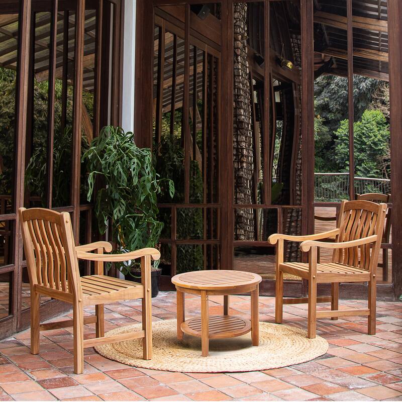 Cambridge Casual Sherwood 3-Piece Teak Outdoor Conversation Set
