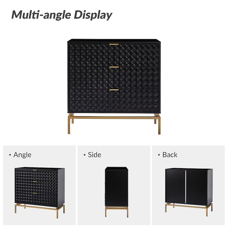 Volkard 31" Mid-century Storage Cabinet with a Metal Base by HULALA HOME