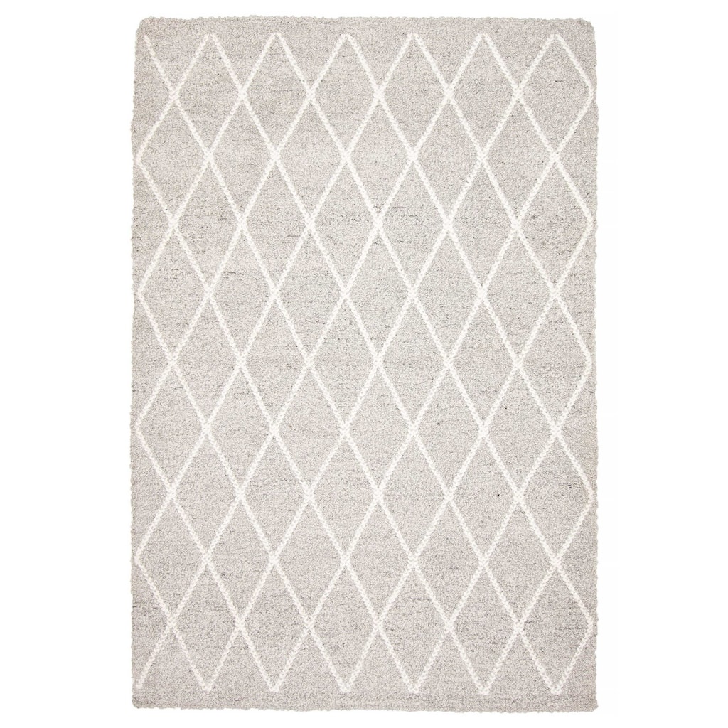 ECARPETGALLERY Braid weave Sienna Grey Wool Rug - 5'5 x 8'1