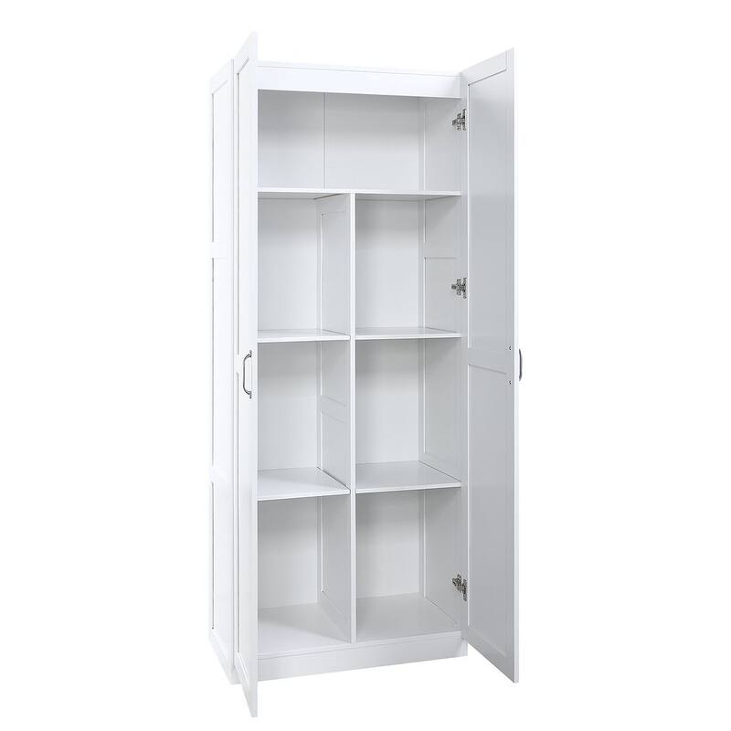 Manhattan Comfort Hopkins Modern 7 Shelf Freestanding Storage Closet Set of 2