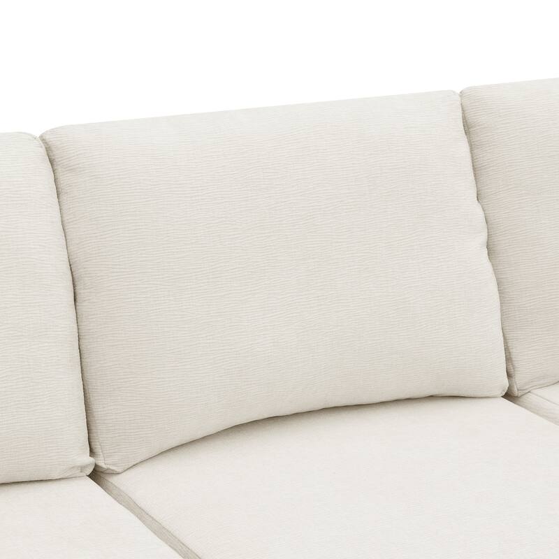 Modular U Shaped Sectional Sofa, Cloud Chenille Sectional Couch