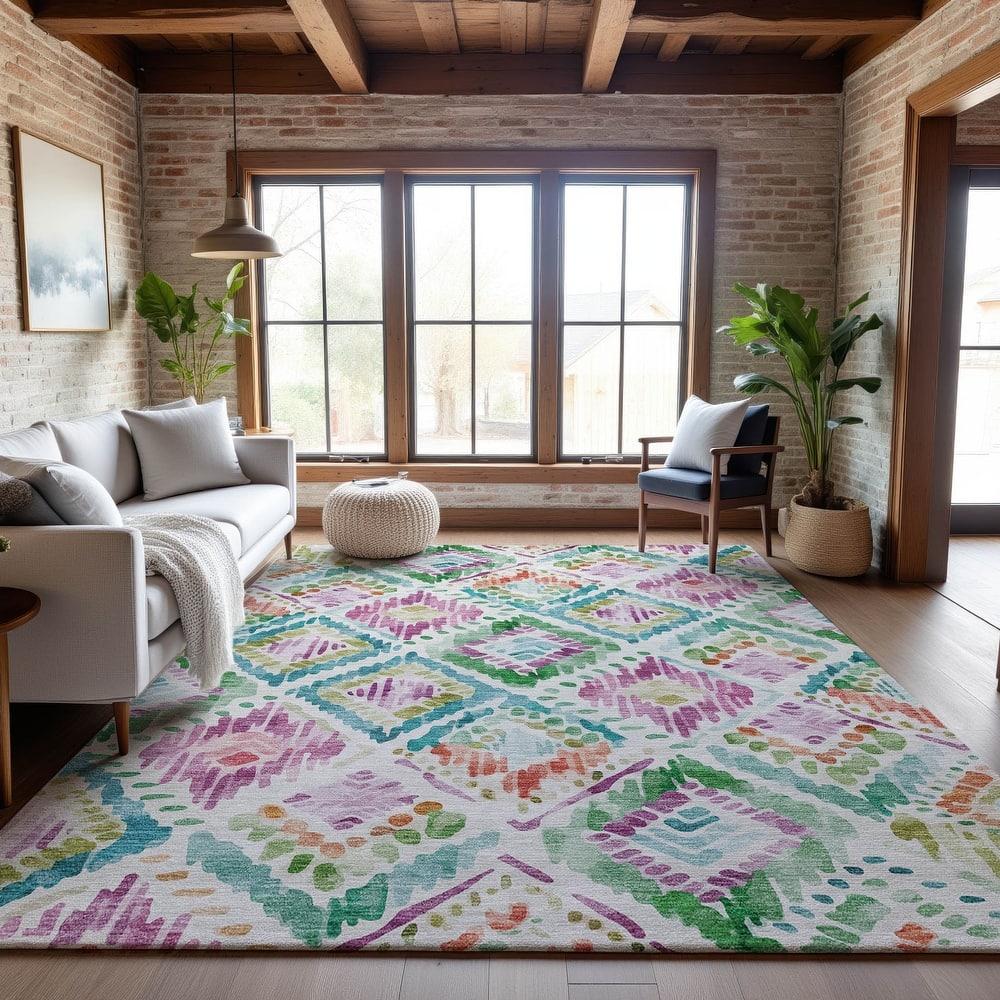 Premium Washable Super Soft Boho Watercolor Mayfield Rug
