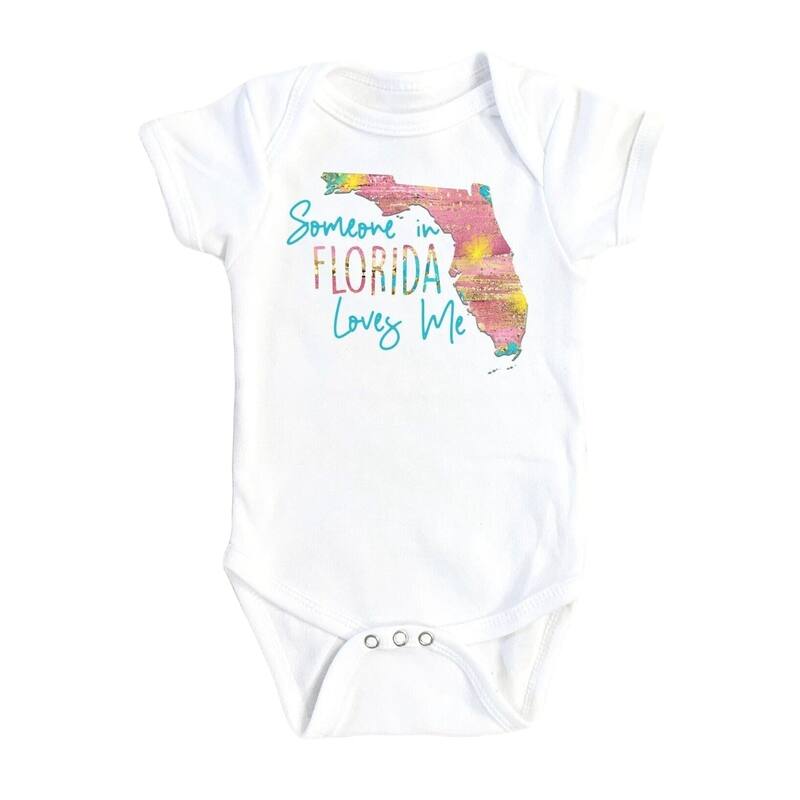 Florida Pink - Baby Boy Girl Clothes Infant Bodysuit Funny Cute Newborn - Blue - 0-3M