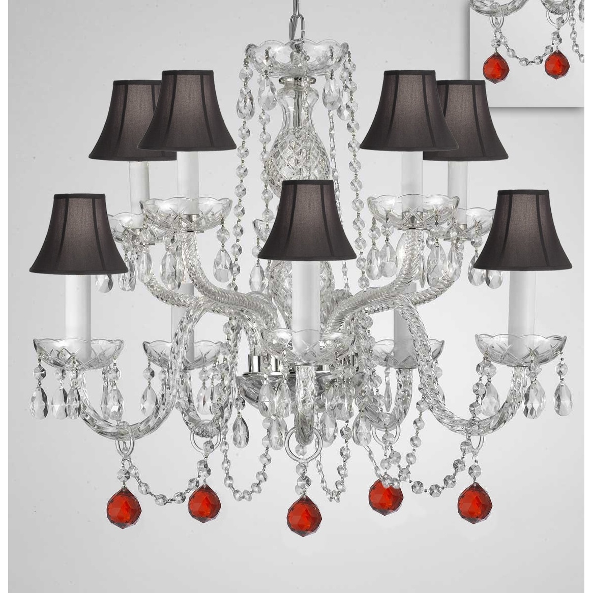Crystal 10 Light Chandelier With 40mm Crystal Balls - Chandeliers For Bedrooms by Overstock.com