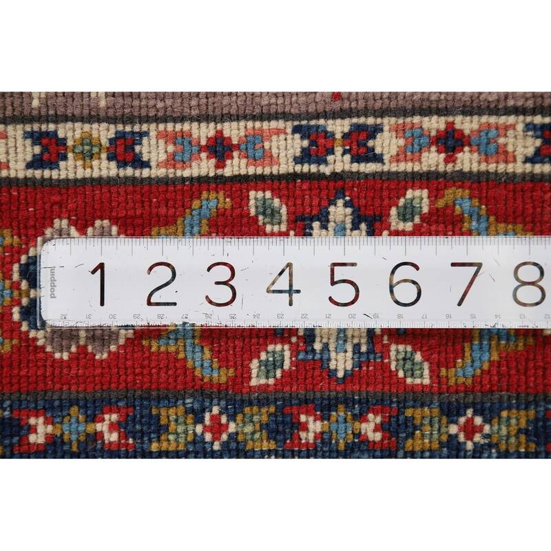 Geometric Kazak Oriental Accent Rug Hand-Knotted Wool Carpet - 2'0" x 3'0"